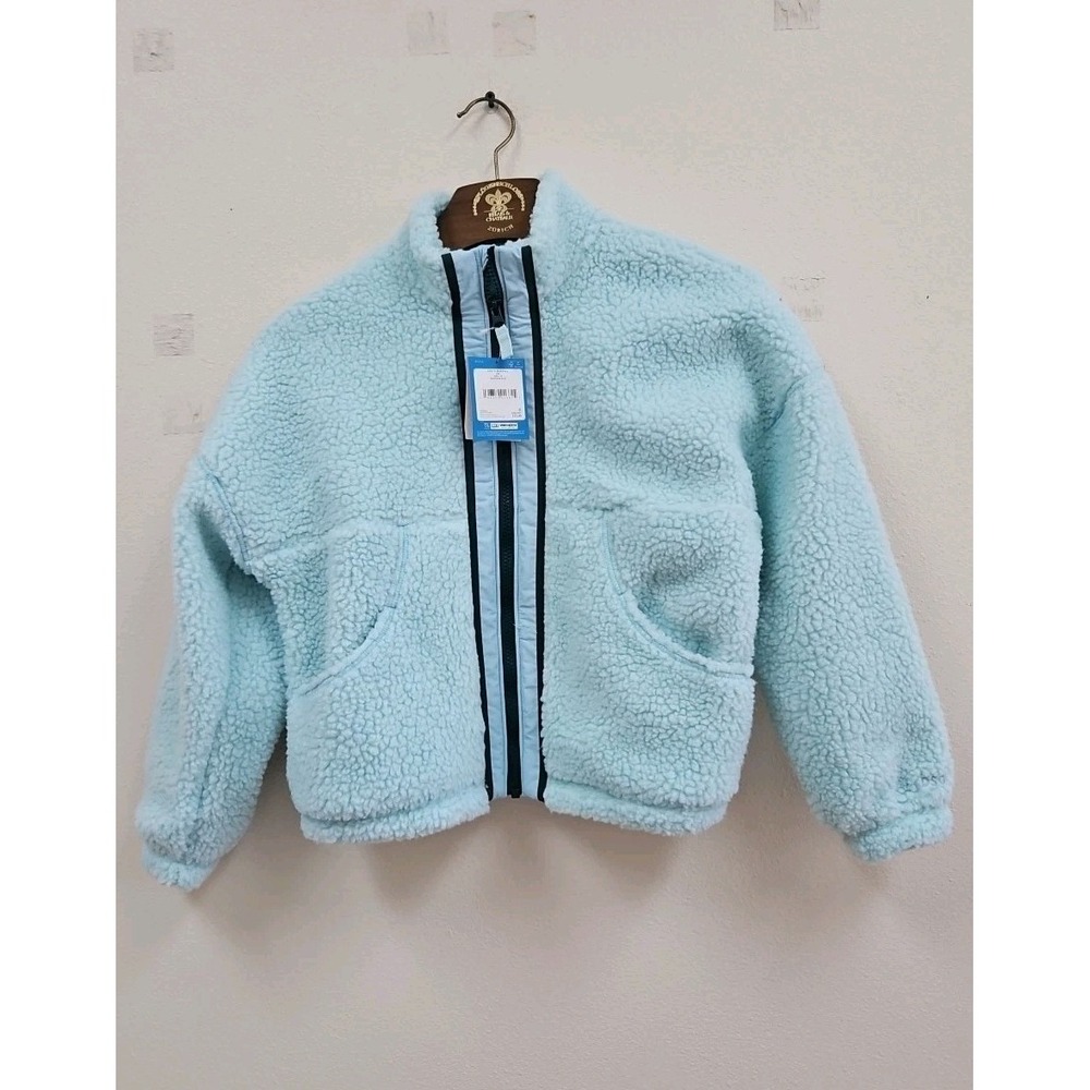 New DSG Girls Med (10- 12) Cozy Fleece Full Zip Sherpa Blue Jacket Coat